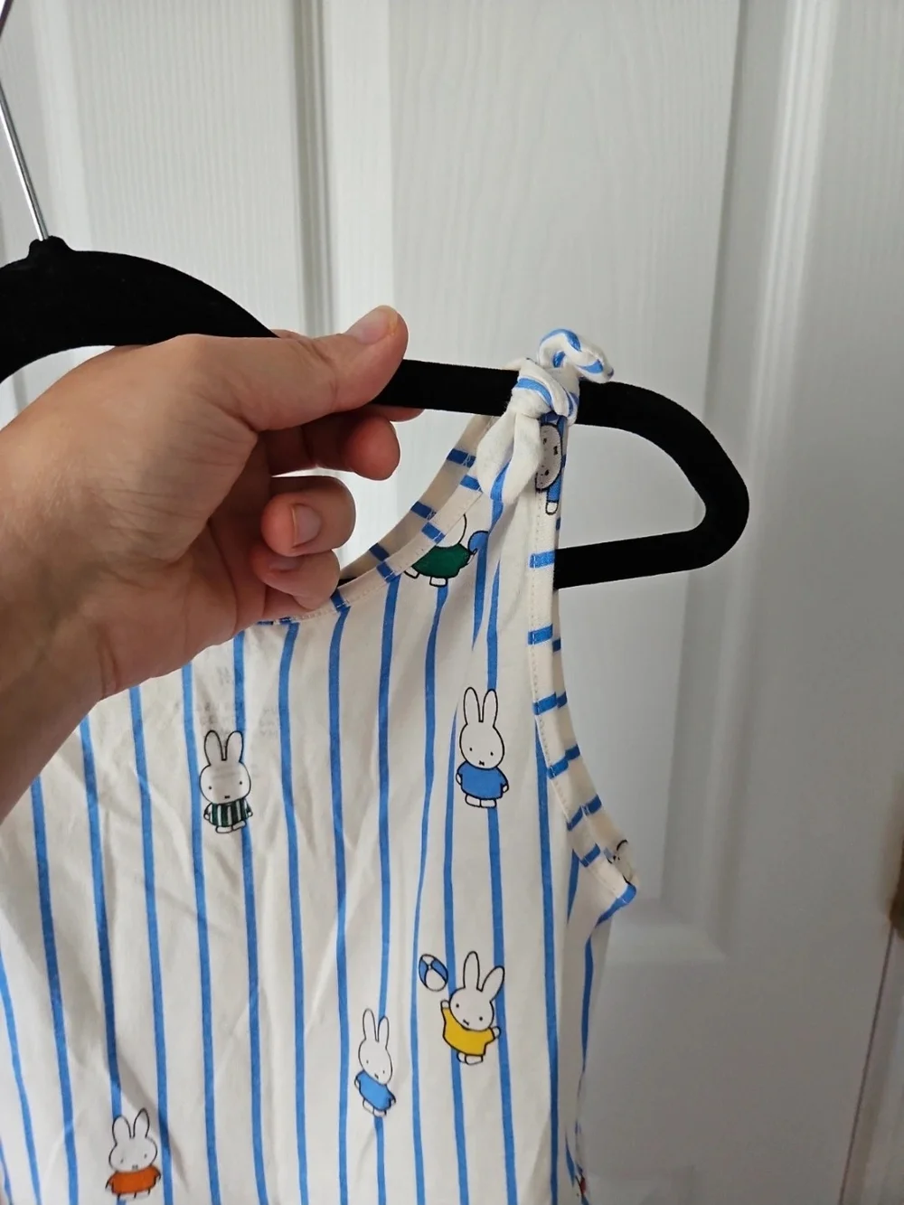 H&M White & Blue Striped Sleeveless Dress with Miffy Print